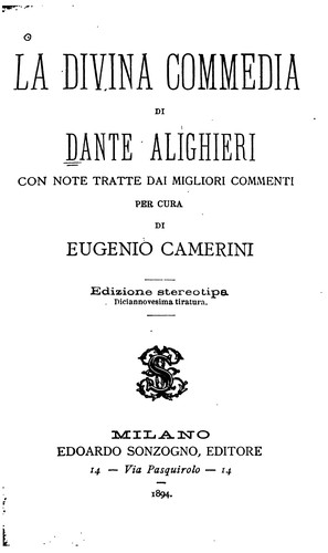 La Divina commedia (1894, E. Sonzogno)