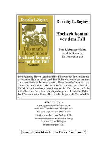 Hochzeit kommt vor dem Fall (German language, 1982, Wunderlich)