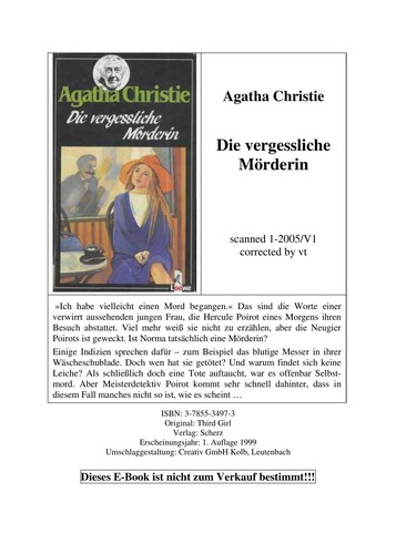 Die vergessliche Mo rderin (German language, 1999, Loewe)
