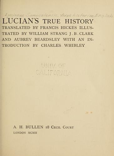 Lucian's True history (1902, A. H. Bullen)