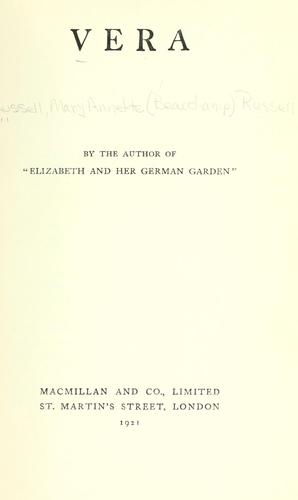 Vera (1921, Macmillan and co., limited)