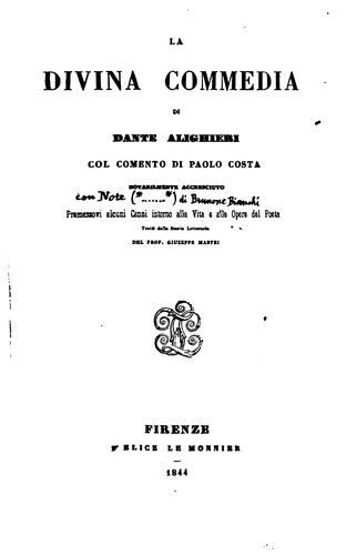 La divina commedia (1844, F. Le Monnier)