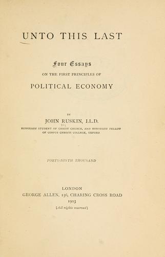 Unto this last (1903, G. Allen)