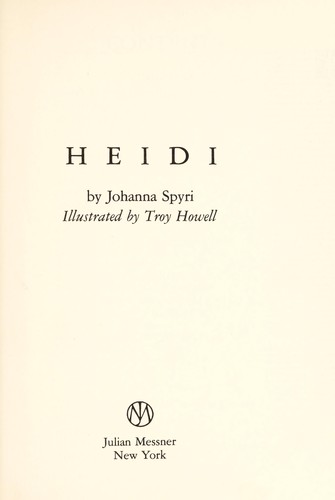 Heidi (Hardcover, 1983, Silver Burdett Press)