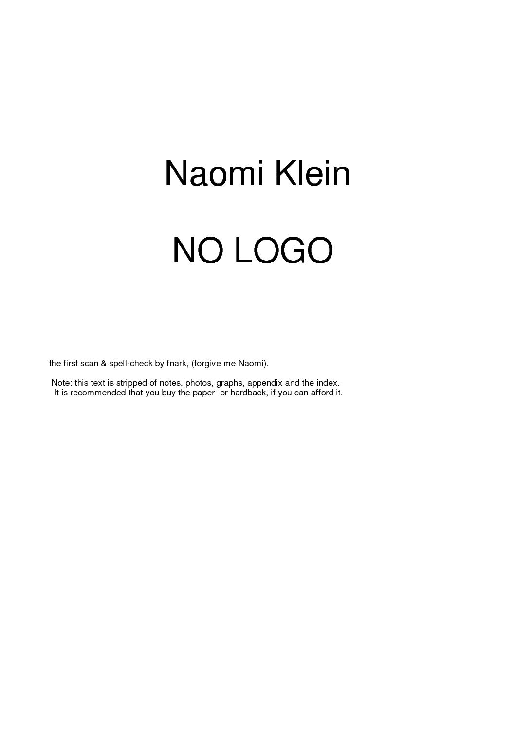 No Logo (2002, Picador)