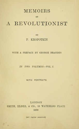 Memoirs of a revolutionist (1899, Smith, Elder)