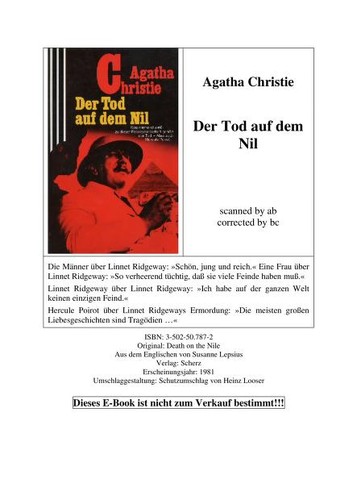 Der Tod auf dem Nil (German language, 1981, Scherz)